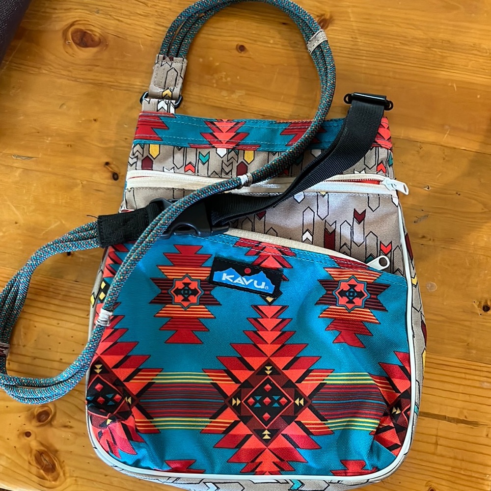 Kavu multi colored Aztec crossbody bag
